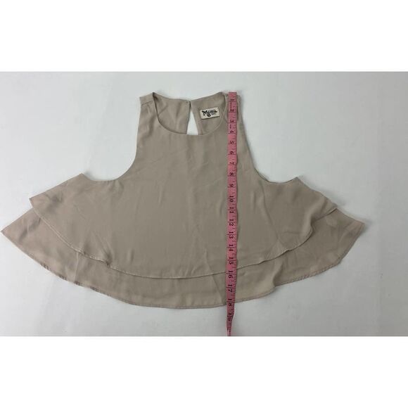 Show Me Your Mumu King Crop Top Beige Summer Spring Neutral Ruffle - Size Small - Picture 10 of 10